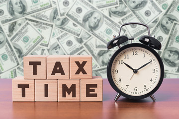 Alarm clock, concept of time for tax