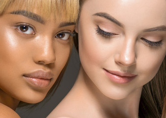 Ethnic beauty women face closeup healthy beautiful natural female protrait