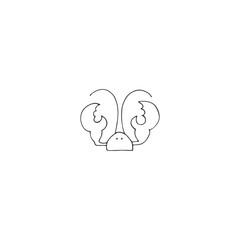 Vector hand drawn isolated element. Simple modern icon for marine logo.