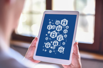 Network safety concept on a tablet