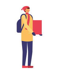 man character wearing winter clothes