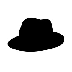 black silhouette of a men's fashionable hat