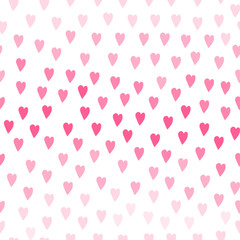 Minimalistic gradient hearts. Hand drawn vector seamless pattern