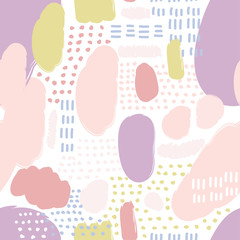 Colored abstract shapes. Vector seamless pattern