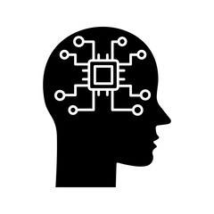 Artificial intelligence glyph icon