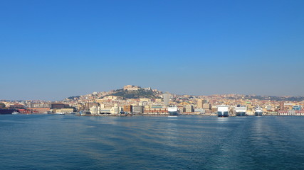 Fototapeta na wymiar Skyline of Italian city of Naples, in Italy 