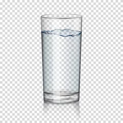 Foto op Plexiglas realistic transparent glass of water isolated  © Aliona Manakova