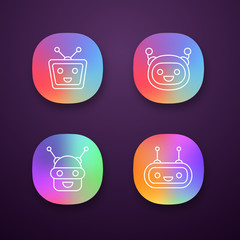 Chatbots app icons set