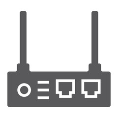 Router glyph icon, internet and connection, wifi sign, vector graphics, a solid pattern on a white background.