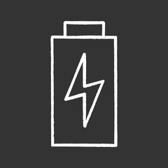 Fototapeta na wymiar Battery charging chalk icon