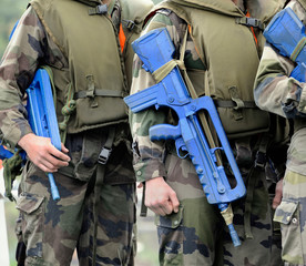 Soldiers with guns
