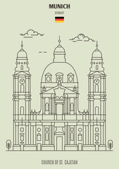 Church of St.Cajetan in Munich, Germany. Landmark icon