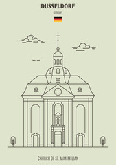 Church of St. Maximilian in Dusseldorf, Germany. Landmark icon