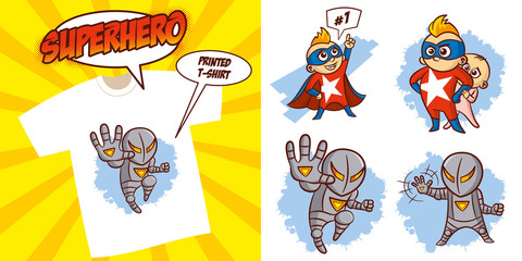 Superhero character Superheroes Set Vector illustration design