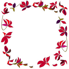 round frame with rose leaves