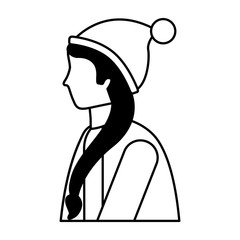 woman side view with winter clothes