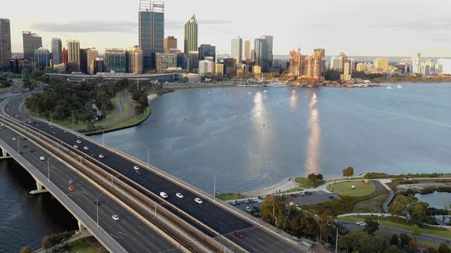Perth Skyline - Aerial Drone Hyperlapse