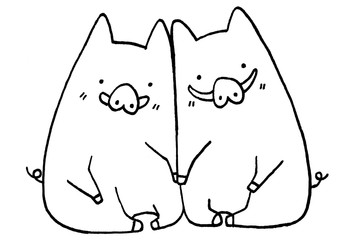 猪（イノシシ・いのしし）の亥年用年賀状イラスト