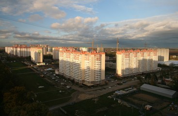 View of the houses under construction in Krasnodar.