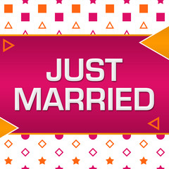 Just Married Pink Orange Basic Shapes Triangles 