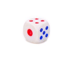 White dice isolated on white background
