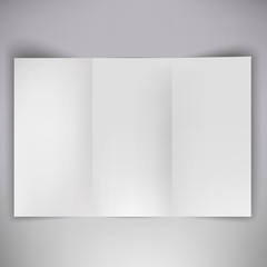 Open blank folded flyer. Vector template. - Illustration