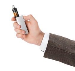 Hand with vape device for smoking