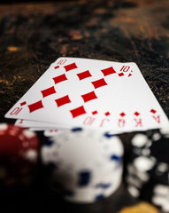 poker chips and cards