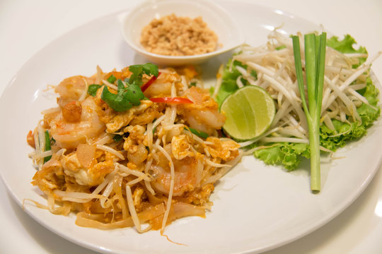 Pad Thai Stir-Fried Rice Noodle with Shrimp.