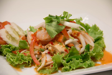  Spicy pork, spicy food in Thailand.