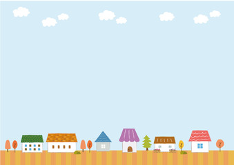 家の背景素材（秋）