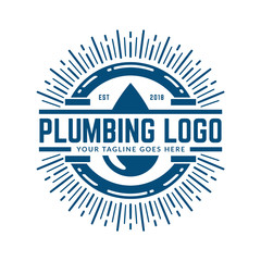 Plumbing logo template, easy to customize