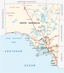 Vector road map of the state South Australia