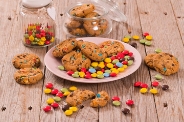 Obraz na płótnie Canvas Candy coated cookies.