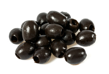 black olives isolated on white background