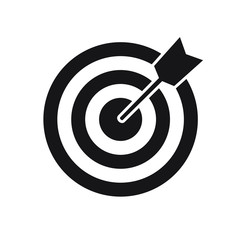 Target vector icon, dartboard with arrow icon