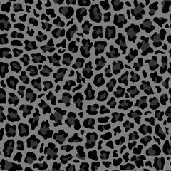 Foto op Plexiglas Dierenhuid Grijs en zwart luipaardmode naadloos patroon