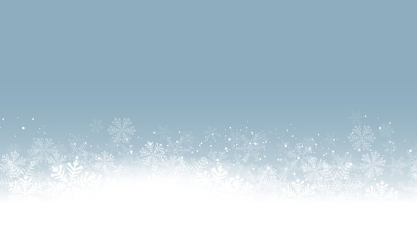 Blaue Schneelandschaft Schneeflocken