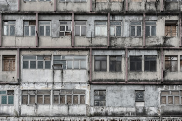 Fototapeta na wymiar Abandoned residential building in Hong Kong city
