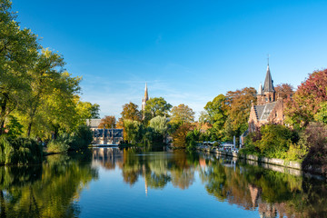 Fototapeta na wymiar Minnewater Lake in Bruges