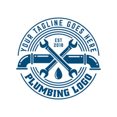 Plumbing logo template, easy to customize