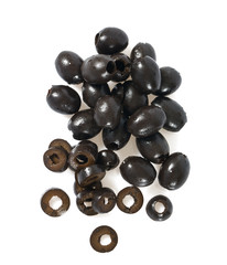 black olives isolated on white background