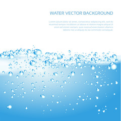 Purity water wave with bubble. Vector Illustration. - Illustration