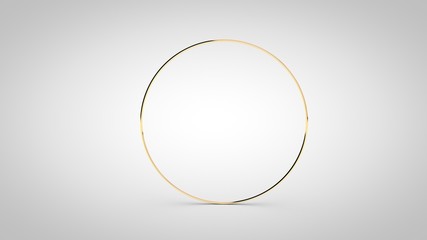 Elegant gold ring, 3D rendering illustration