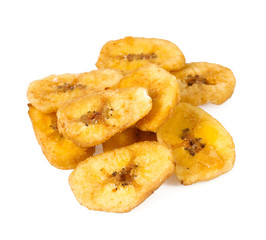 banana chips isolated on white