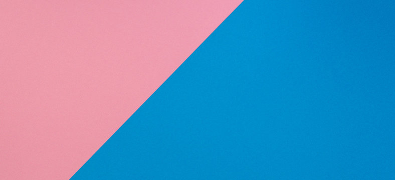 Blue and pink two tone diagonal devided color paper background