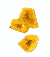 banana chips isolated on white