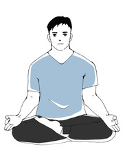 瞑想をする男性