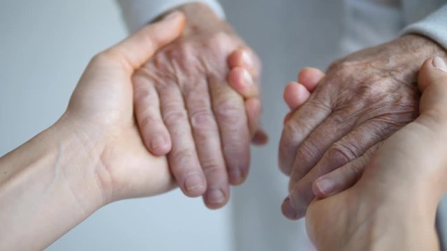 Senior People, Generation, Assistance, Care Concept. Holding Hands.