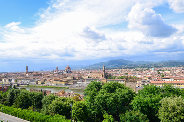 Fototapeta na wymiar Panoramic view of Florence from Da Vinci Park